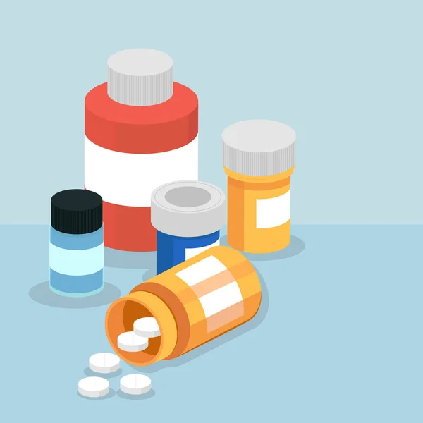 Medicamentos píldoras tratamiento — Vector de stock