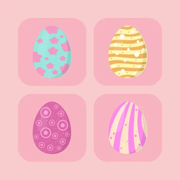 Conjunto de huevos de Pascua — Vector de stock