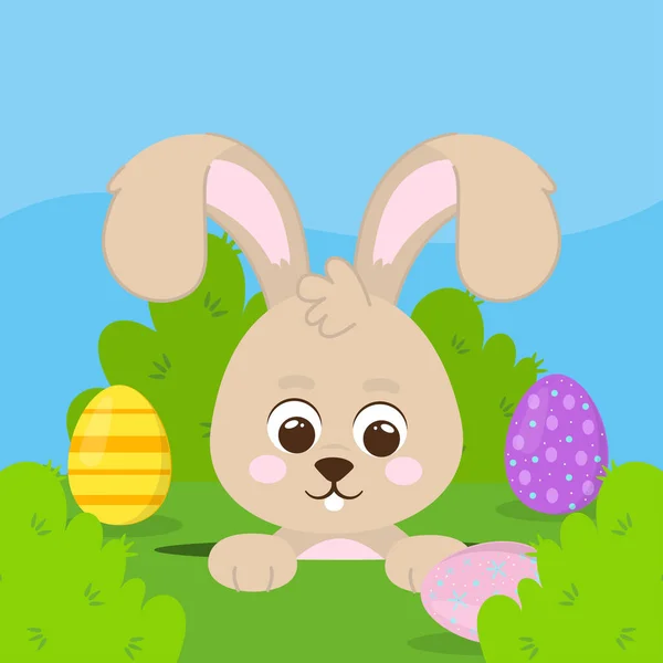 Humour lapin et oeufs de Pâques — Image vectorielle