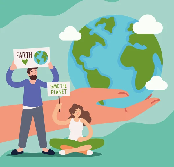 拯救地球，概念 — 图库矢量图片