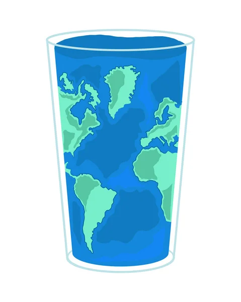 Карта мира внутри стекла — стоковый вектор
