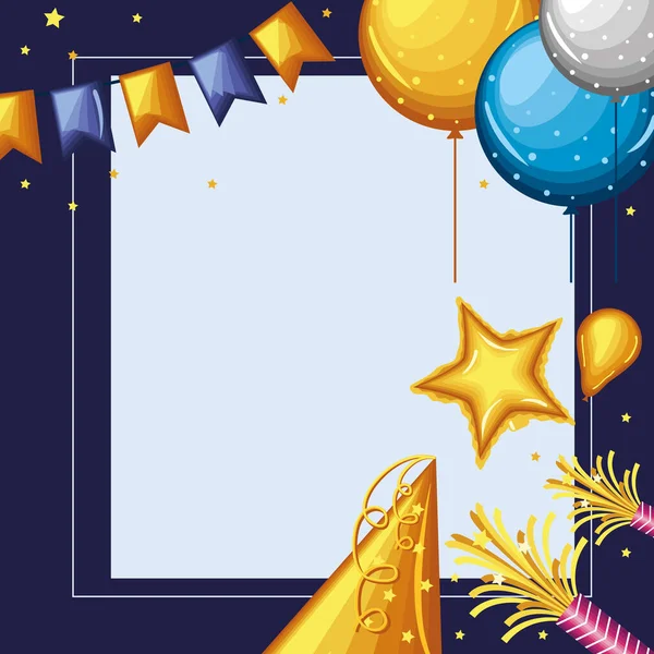 Tarjeta de invitación de cumpleaños — Vector de stock