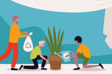 Toplum hizmeti yapan erkekler