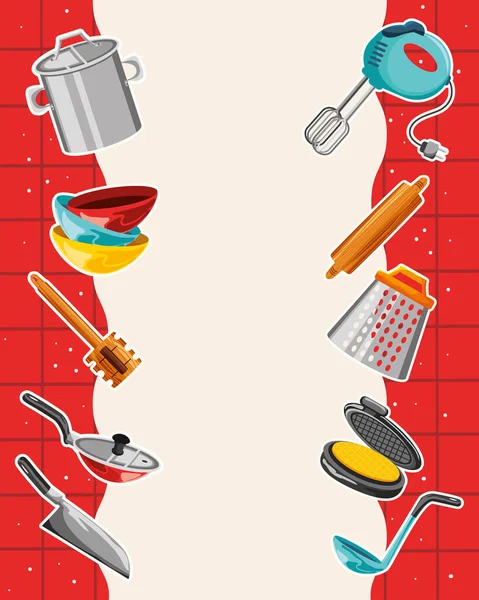 Nápis - kuchyňské nádobí — Stockový vektor