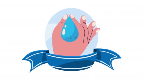 Weltwassertag mit Handheben — Stockvideo