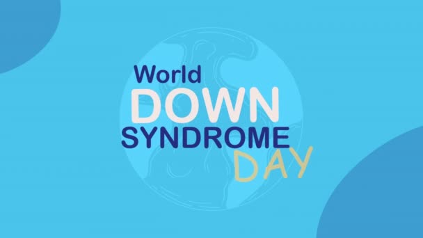 Animacja world down day literowania — Wideo stockowe