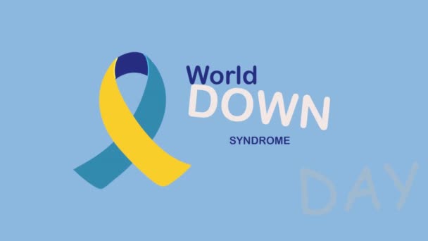 World down day lettering with ribbon animation — Stock Video