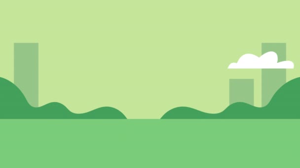 Animation der grünen Landschaft — Stockvideo