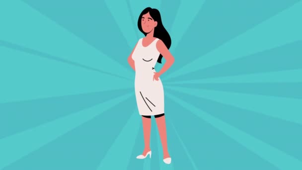 Insegnante donna lavoratore personaggio animazione — Video Stock