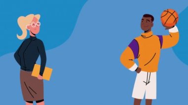 İş kadını ve basketbol oyuncusu karakterleri