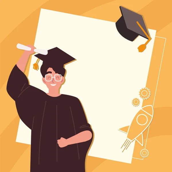 Diplômé avec certificat — Image vectorielle