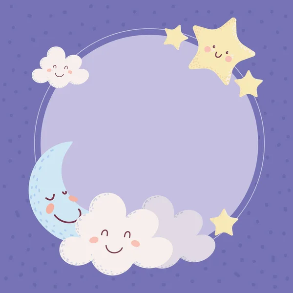 Cute moon stars — Stock Vector