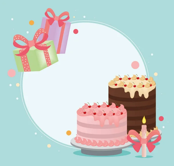 Födelsedag söta kakor — Stock vektor