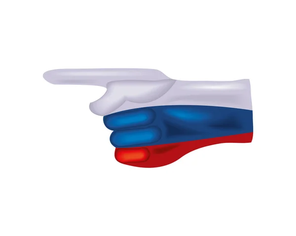Mano puntata con bandiera russa — Vettoriale Stock