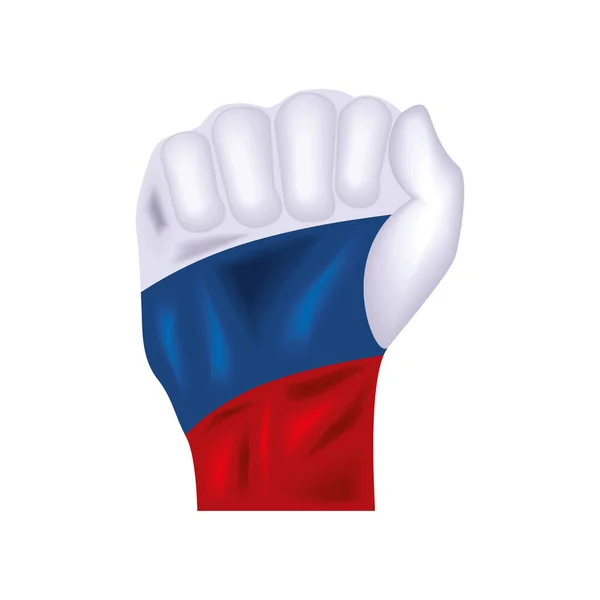 Flagga Ryssland upp handen — Stock vektor