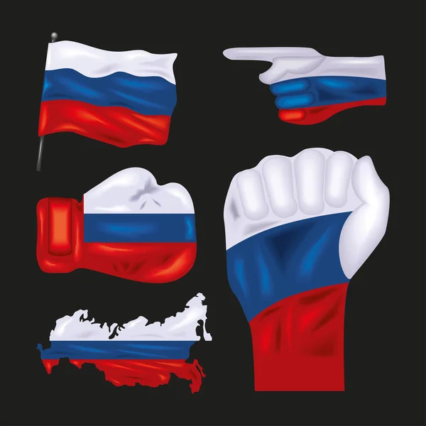 Ensemble de drapeaux russes — Image vectorielle