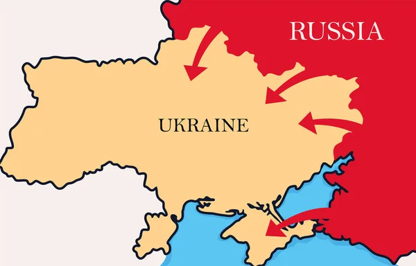 Rysk invasion av ukrainska — Stock vektor