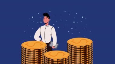 Bozuk paralı iş çifti animasyonu