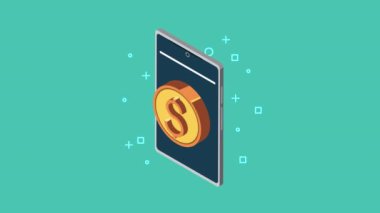 Bozuk para animasyonlu akıllı telefon
