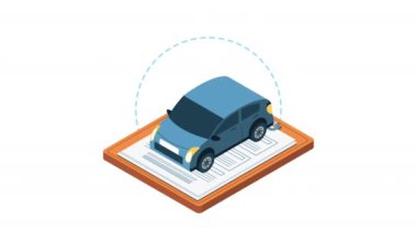 Araba animasyonu ile sigorta poliçesi