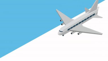uçak uçuşları izometrik animasyon