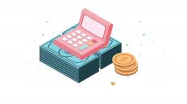 Faturalar ve paralar halinde hesap makinesi