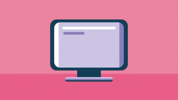 Οθόνη desktop υπολογιστή συσκευή animation — Αρχείο Βίντεο