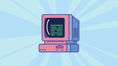 masaüstü retro aygıt teknolojisi animasyonu