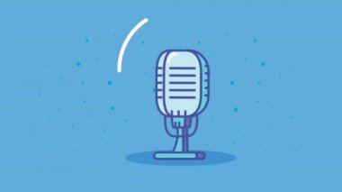 Retro mikrofon aygıtı teknolojisi animasyonu