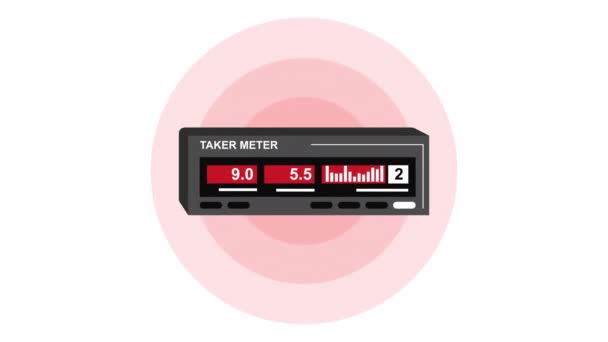 Taxiservice Takker Meter Animation — Stockvideo