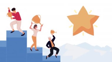 Merdivenlerdeki başarılı karakterler