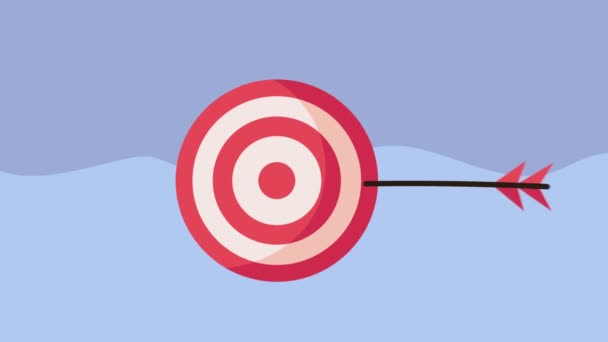 Objetivo de éxito con animación de flecha — Vídeos de Stock