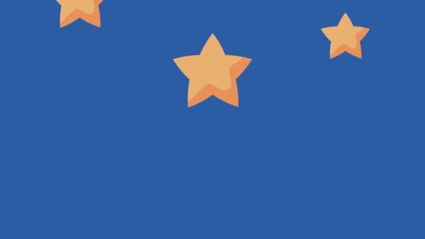 成功した黄金の星のパターンアニメーション — ストック動画
