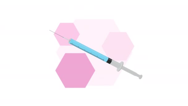 医療用ワクチン注射アニメーション — ストック動画