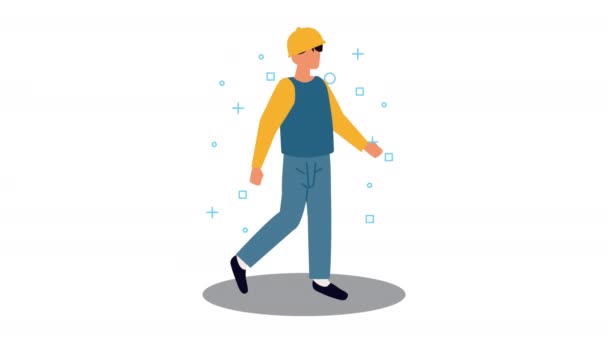 物流服务人员步行动画 — 图库视频影像