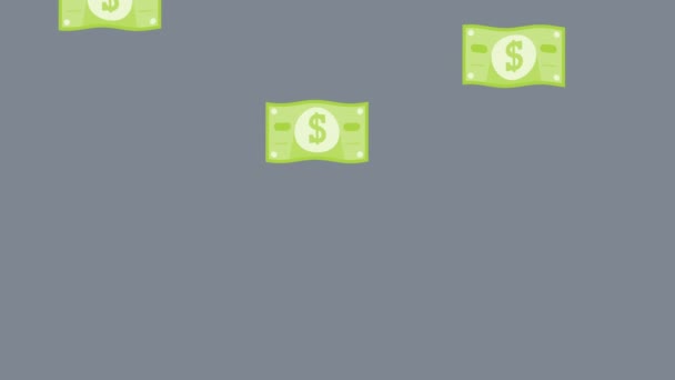 Bankovky peníze dolarů vzor animace — Stock video