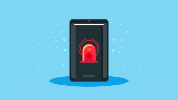 Smartphone with emergency alarm app — Stock Video