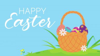 Mutlu Paskalya mektupları Sepette yumurtalar