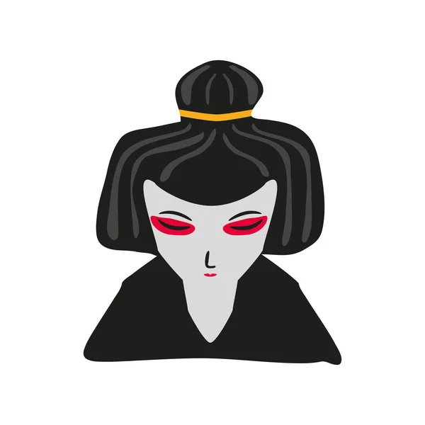 Karakter geisha jepang - Stok Vektor