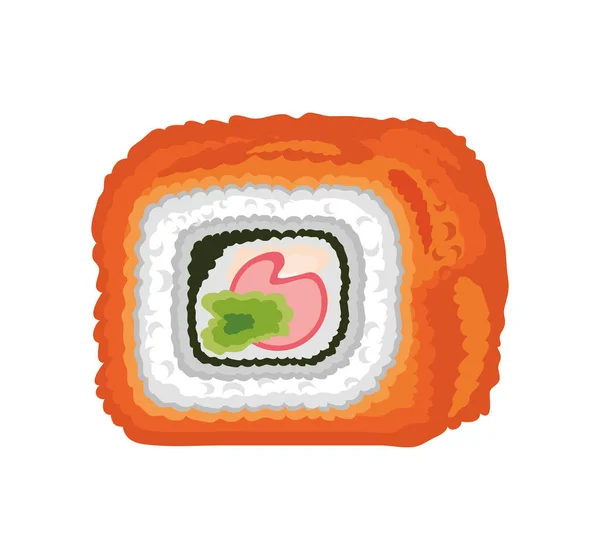 Sushis enveloppés de saumon — Image vectorielle