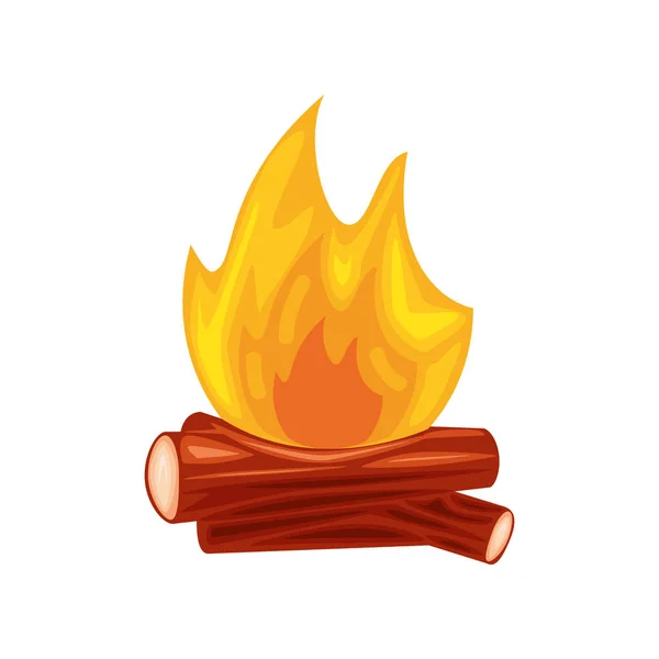 Icône dessin animé de feu de camp — Image vectorielle