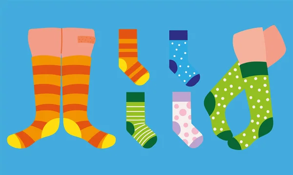 Ensemble jambes et chaussettes — Image vectorielle