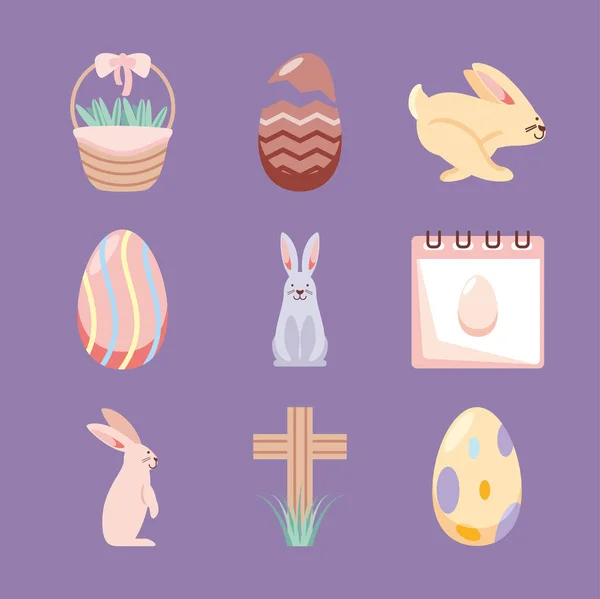 Easter festive icons — Stock Vector