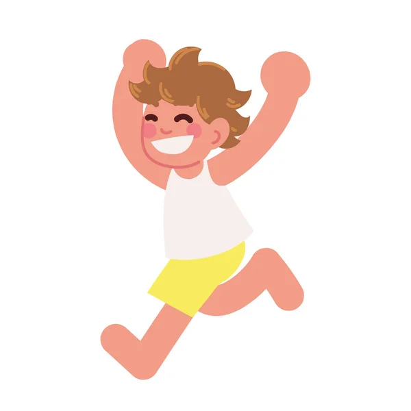 Rapaz correndo feliz — Vetor de Stock