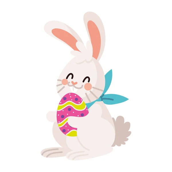 Conejo de Pascua y huevo — Vector de stock