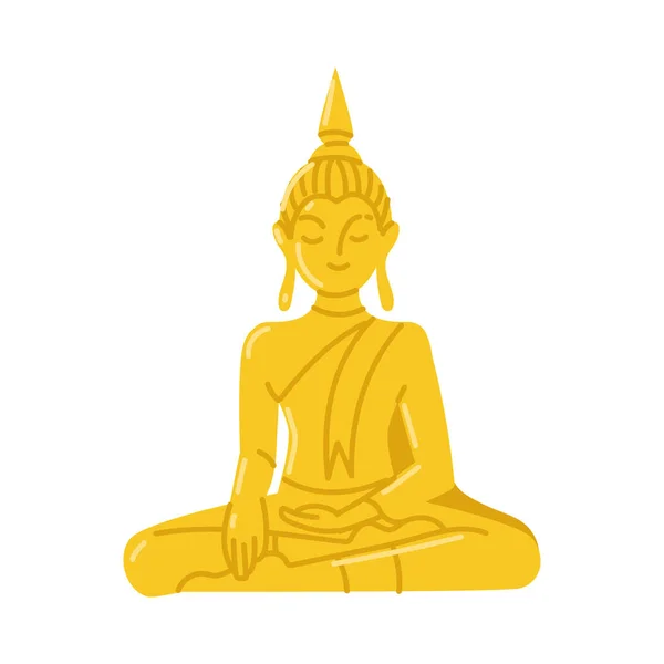 Buddha-Statue aus Gold — Stockvektor