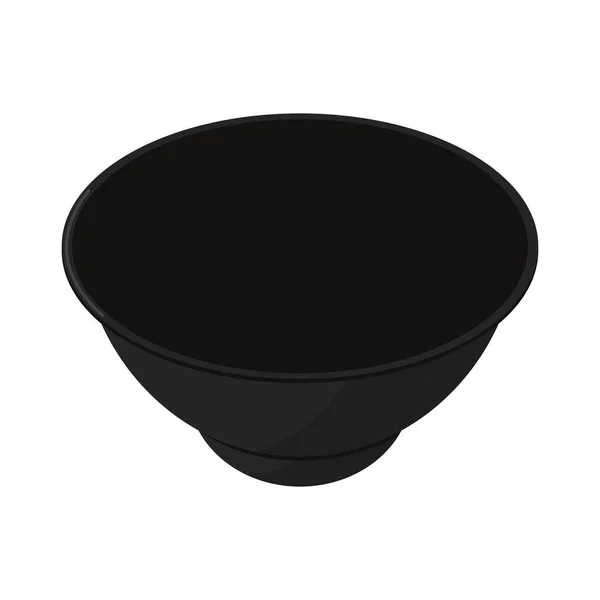 Černá miska nádobí — Stockový vektor