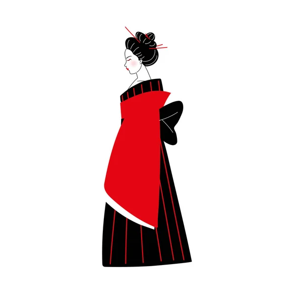 Icono de geisha belleza — Vector de stock