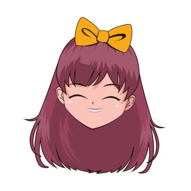 Gülümseyen anime kızı