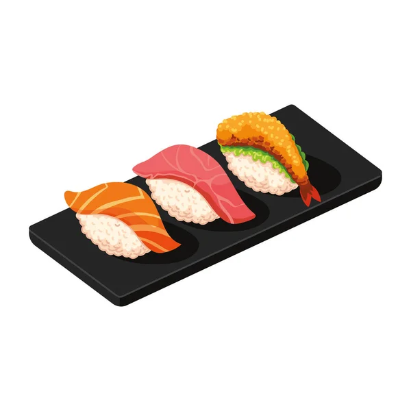 Sushi Makanan Jepang - Stok Vektor